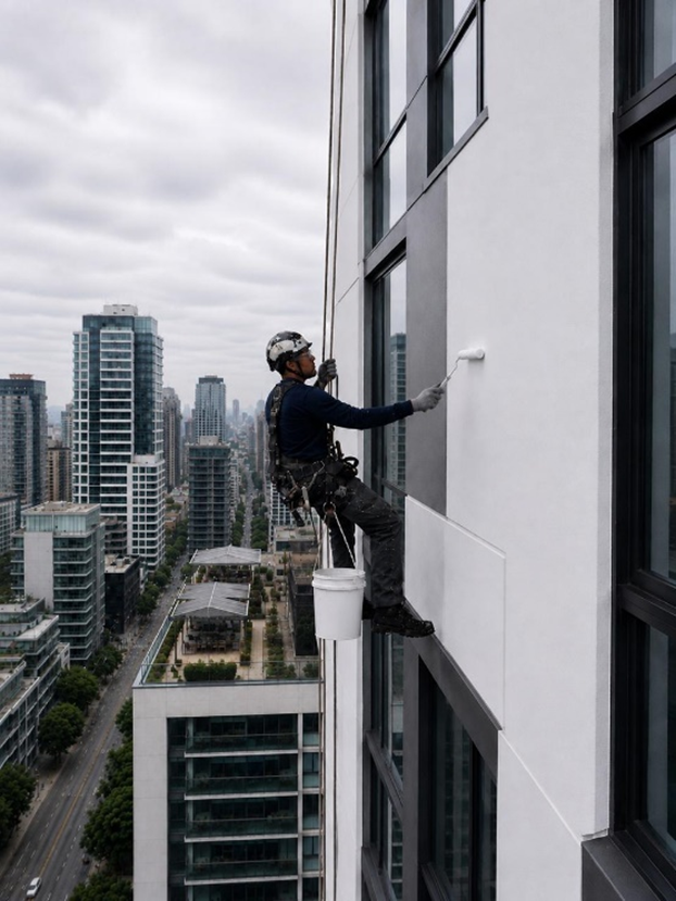 Trabajos verticales en edificio de gran altura